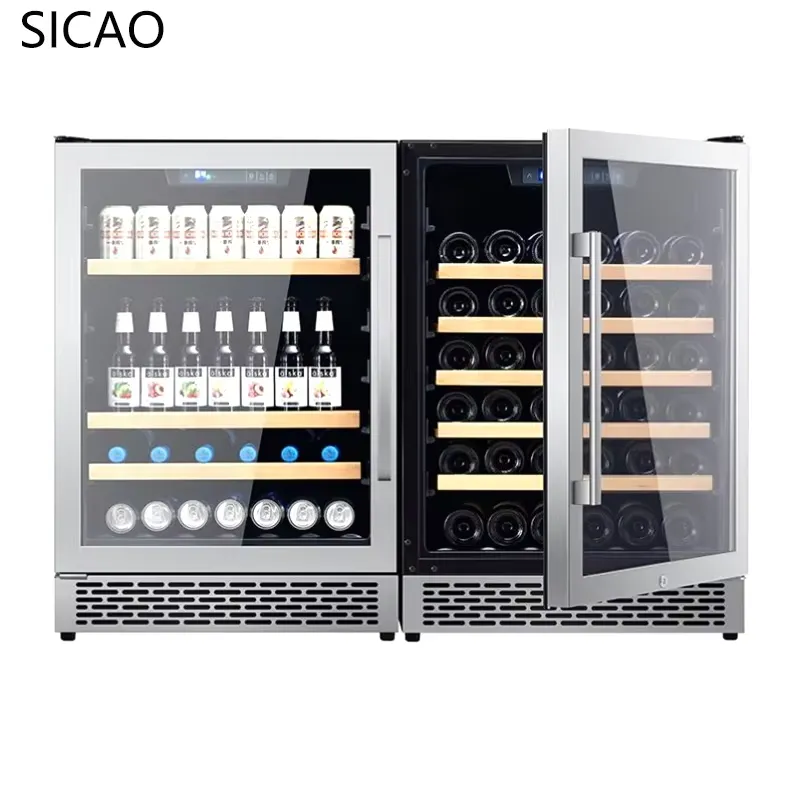 Wine Beer Fridge Dual Zone - Двухдверный винный холодильник-витрина для пива и