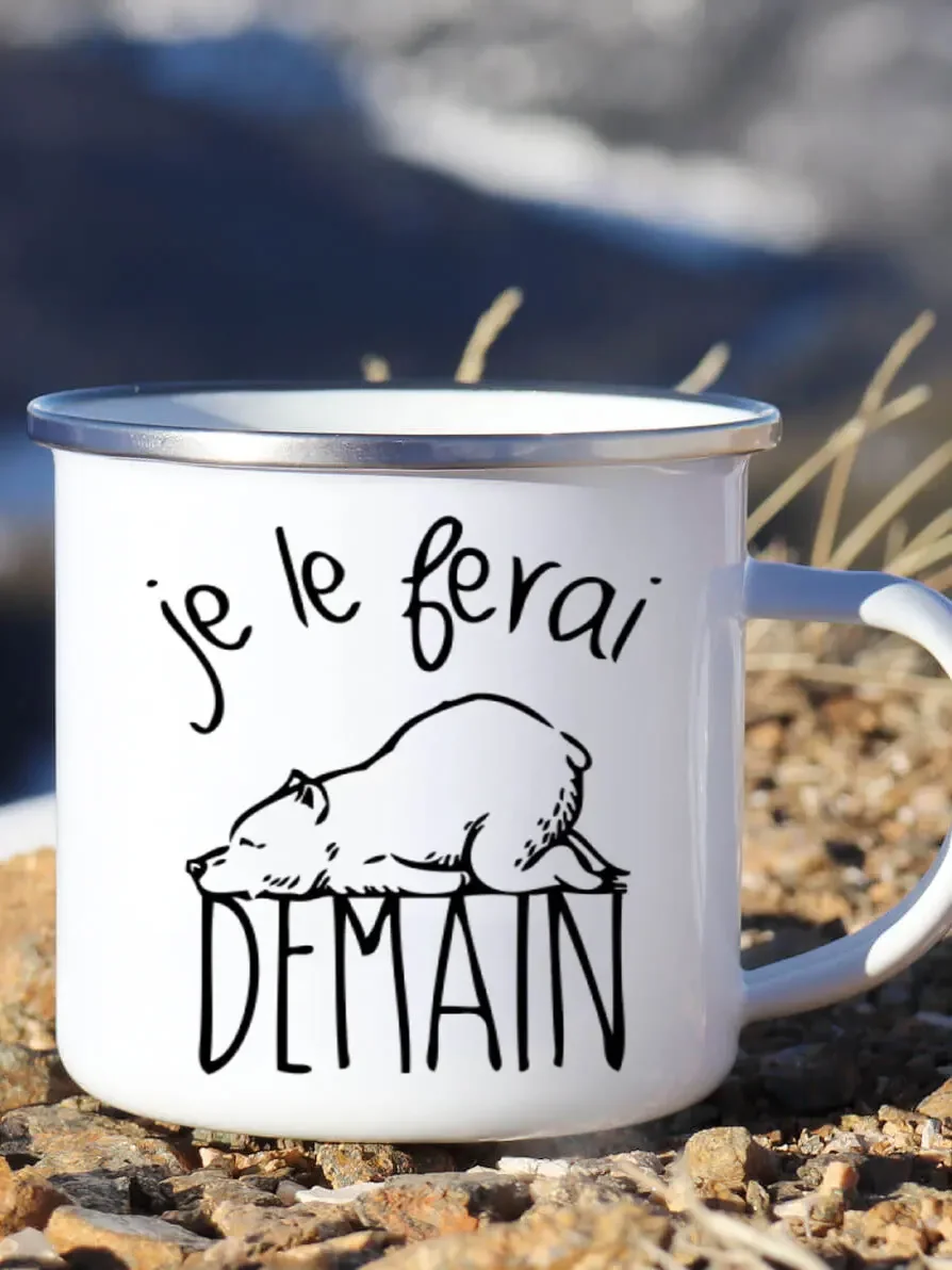 Cute Enamel Coffee Mug French  – обзор и цена Wine Beer Coffee Drink
