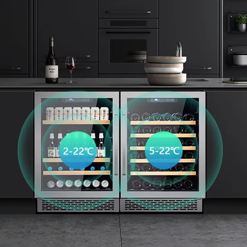 Винный холодильник на 48 бутыл – обзор и цена Wine Beer Fridge Dual Zone