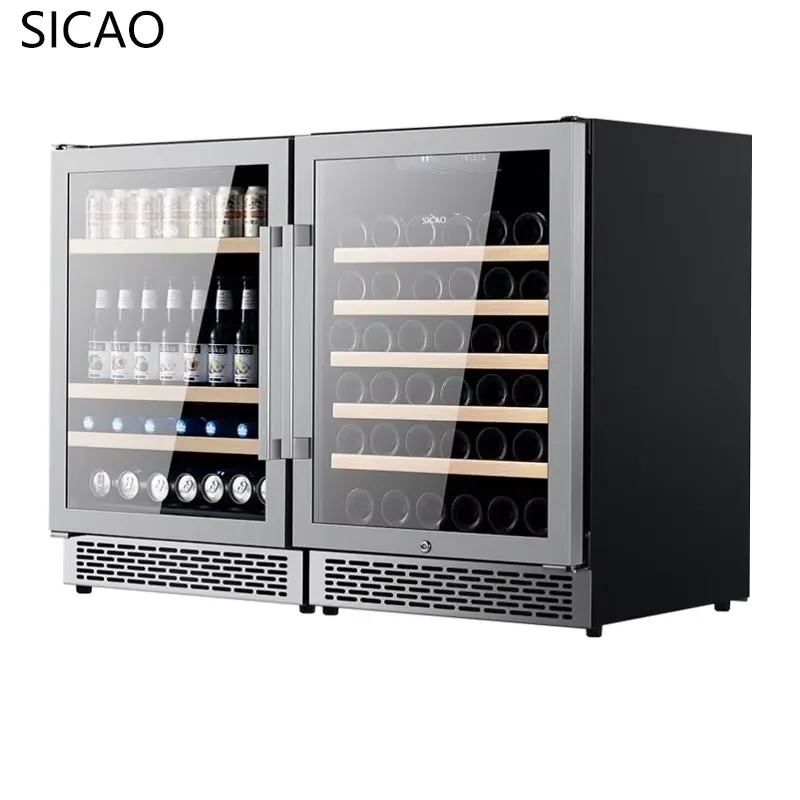 Двухдверный винный холодильник – обзор и цена Wine Beer Fridge Dual Zone