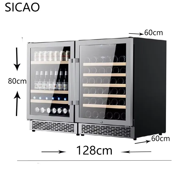 Двухдверный винный холодильник – обзор и цена Wine Beer Fridge Dual Zone